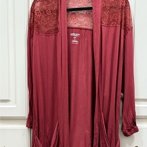 Torrid Burgundy Lace Detail Robe